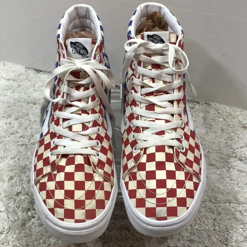 Vans men’s multicolor checkerboard high tops 11